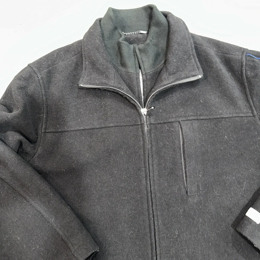 Calvin Klein Double Layer Black Wool Coat Men's Size XL - Double‎ Zip